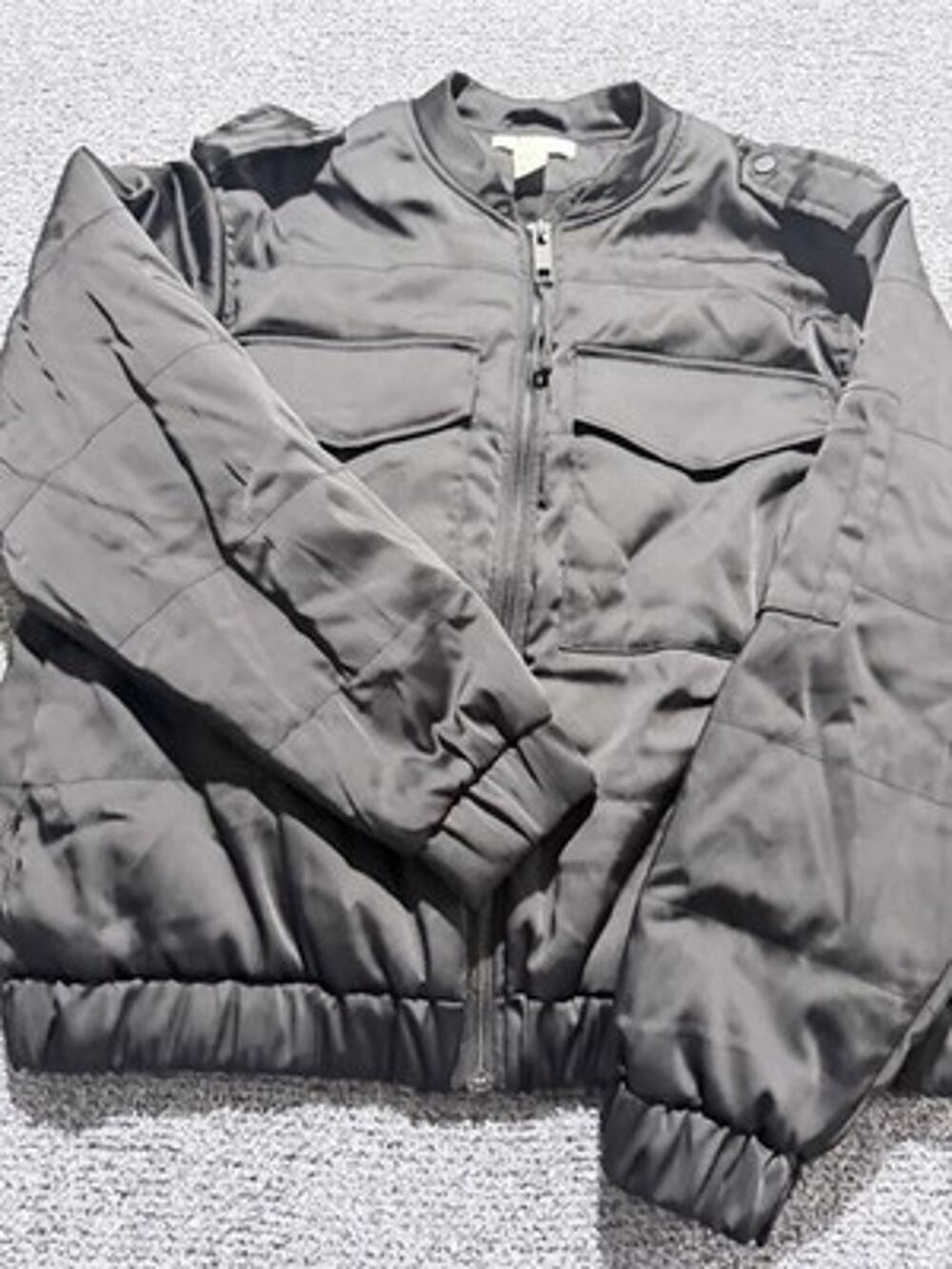H & M Women’s Flight bomber jacket Y2K Gorpcore Streetwear Moto Military Size 10